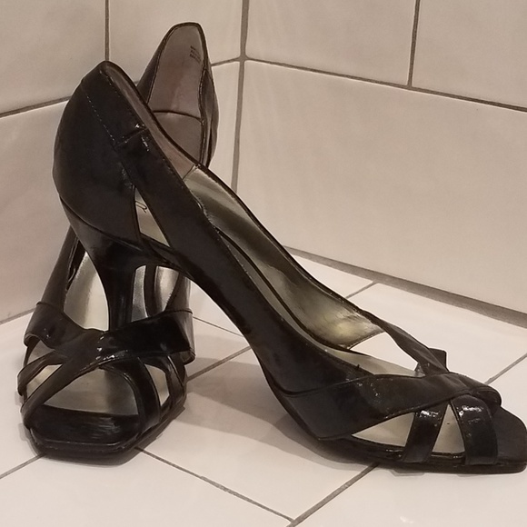 Rampage Black Peep Toe Heels - Picture 1 of 4